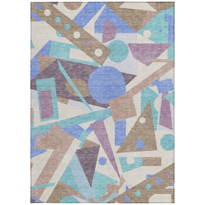 HomeRoots Geometric Modern Rectangle Outdoor Rug