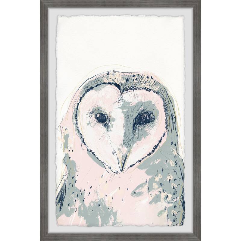 Funky Owl Portrait I Framed Wall Art, Elegant Home Touch - Sophisticated Artwork for Refined Décor