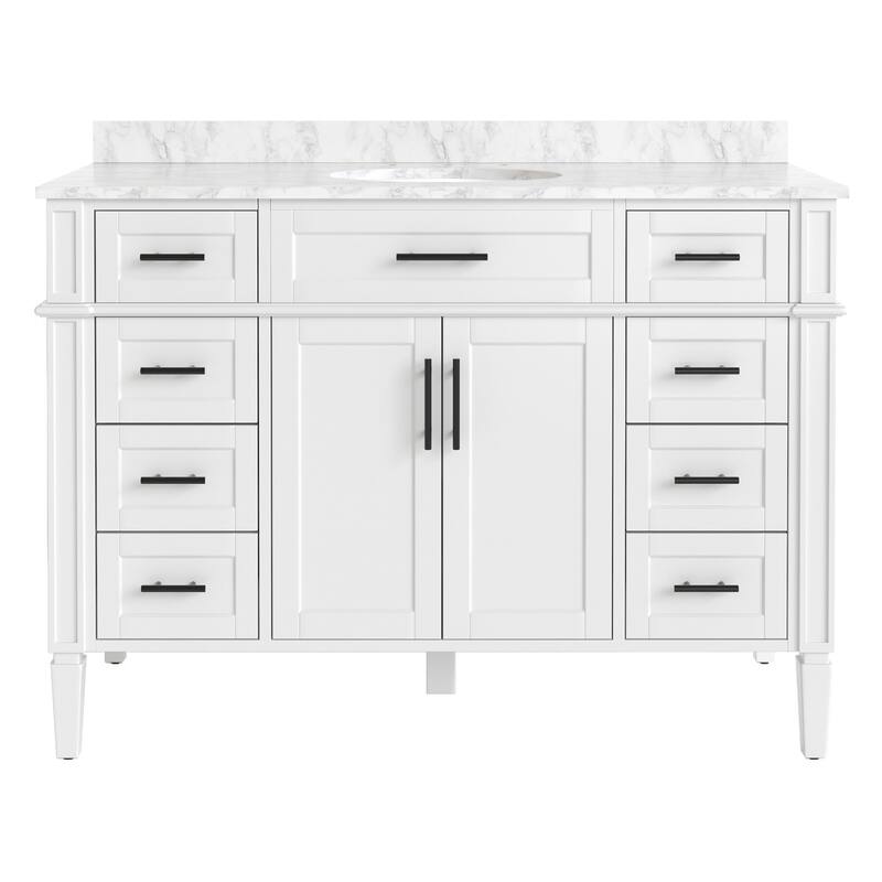 36/48/60 in. Bathroom Vanity with Ceramic Undermount Sink, Wood Cabinet, and storage drawers