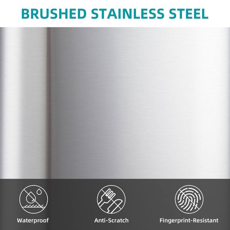 5.3 Gallon Stainless Steel Trash Can with Soft-Close Lid – Step-On Rectangular Garbage Bin