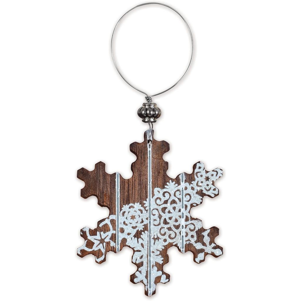Rustic Snowflake Orn -Set of 4