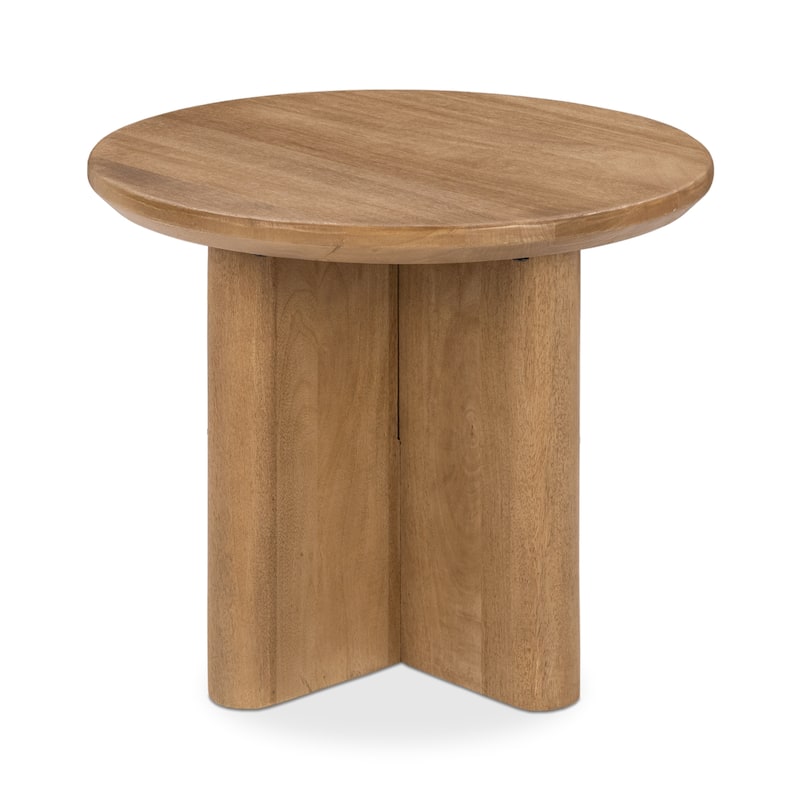 Classic Home Montengo Solid Mango Wood Round End Table