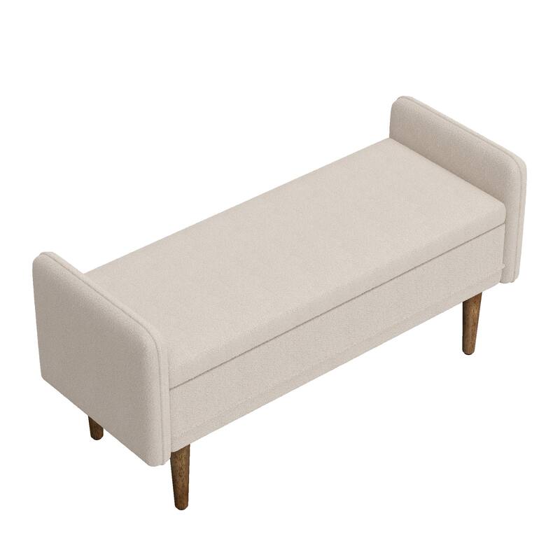 Teddy velvet storage stool