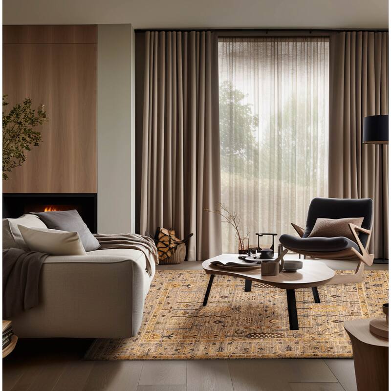 ECARPETGALLERY Hand-knotted Jules Serapi Light Grey Wool Rug - 7'11 x 9'11