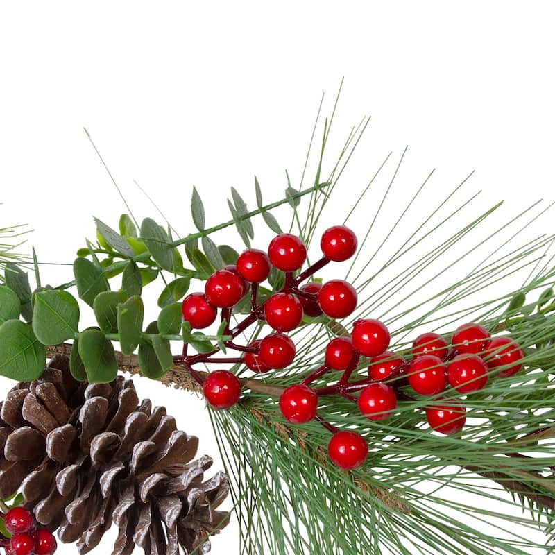 5' x 10" Berry Pine Eucalyptus Artificial Christmas Garland - Unlit