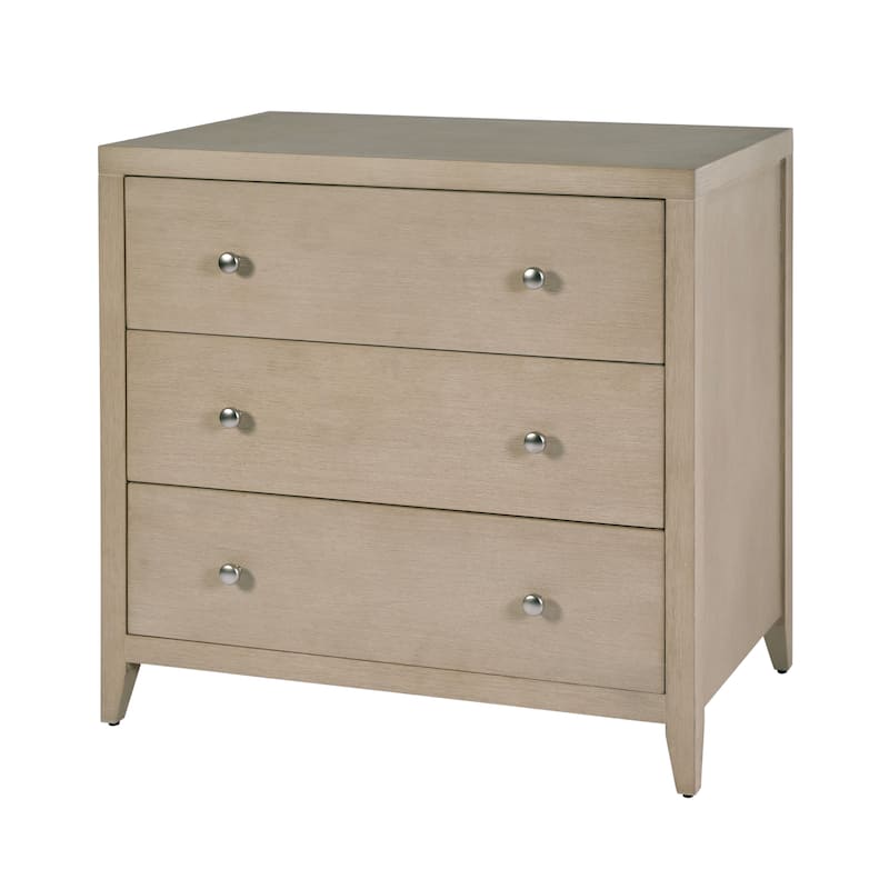 Dana 34 in. W Rectangular Wood 3 Drawer Chest - Antique Taupe