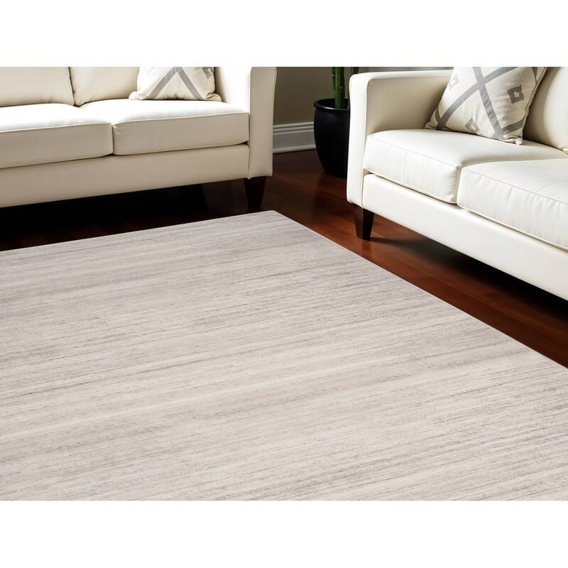 Coduk Power Loomed Modern Low Pile Soft Durable Area Rug By HomeRoots - 118' X '94' X '0.25 - 118' X '94' X '0.25 - Light Brown - Rectangle