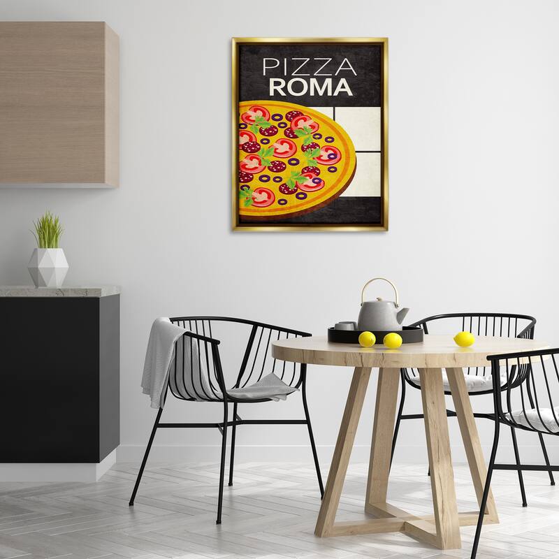 Stupell Pizza Roma Classic Kitchen Framed Floater Canvas Wall Art Design By Kim Allen