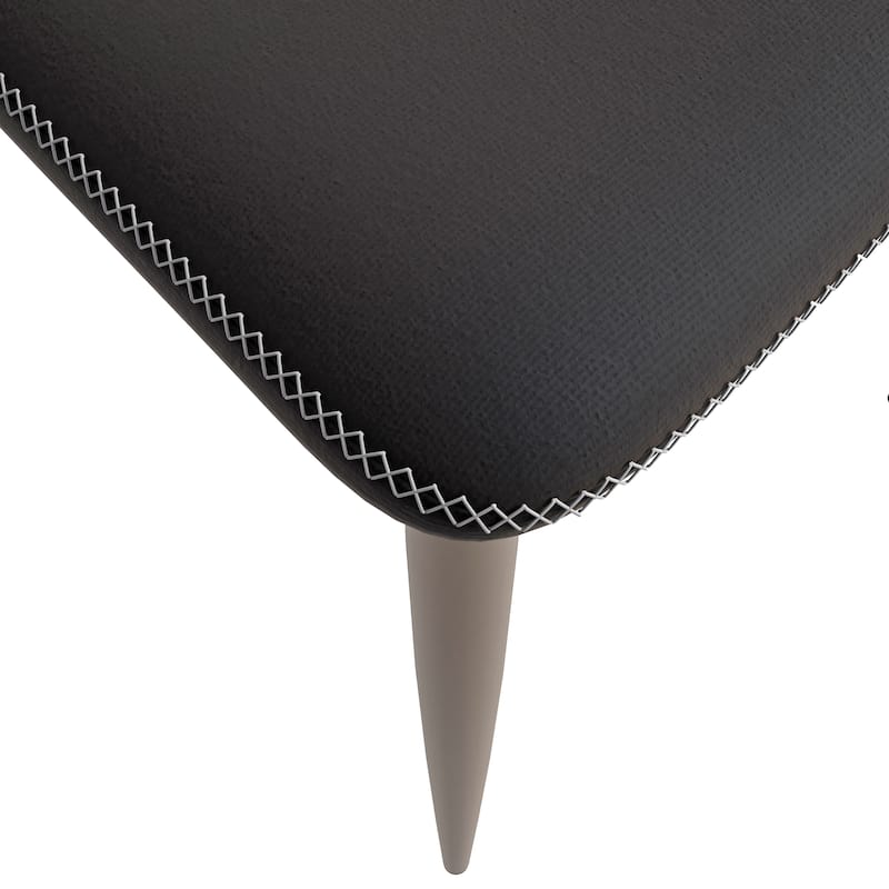 Mosaic Modern Upholstered Fabric Dining Chair with Metal Legs by LeisureMod