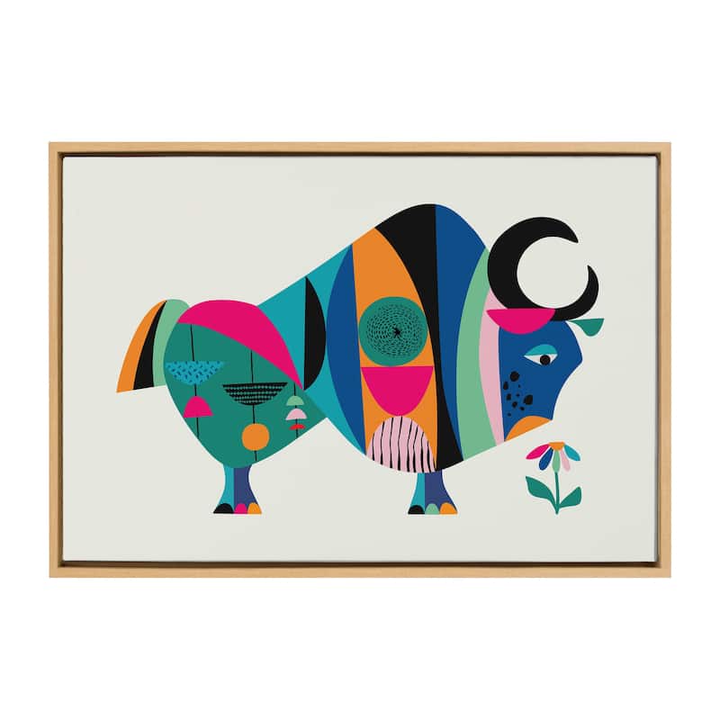 Kate and Laurel Sylvie MCM Ox Framed Canvas by Rachel Lee