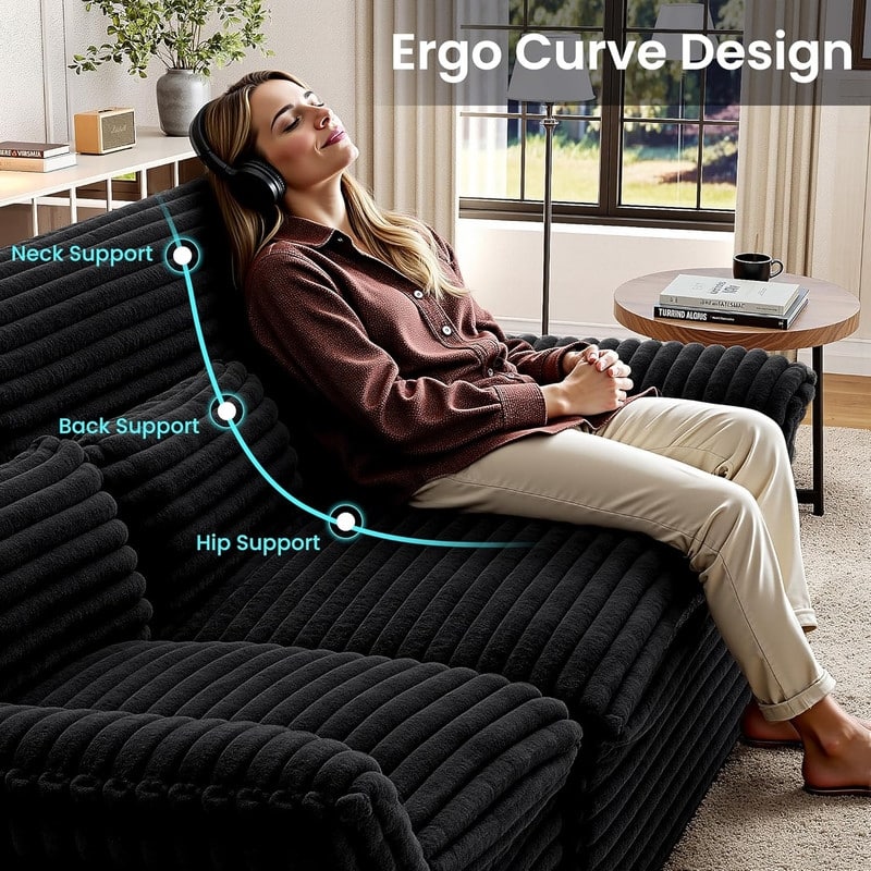 100" L-Shaped Cloud Sectional Couch With Double-Layer Thickened Deep Seat