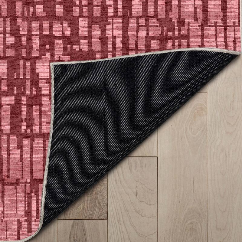 Well Woven Abstract Nightscape Geometric Flat-Weave Area Rug