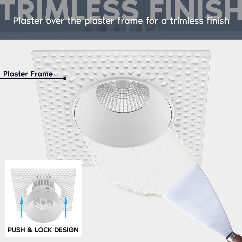 Luxrite 3 Inch Trimless LED Recessed Light, 15W, 1100LM, 5CCT 2700K-5000K, IC Rated, ETL 6-Pack