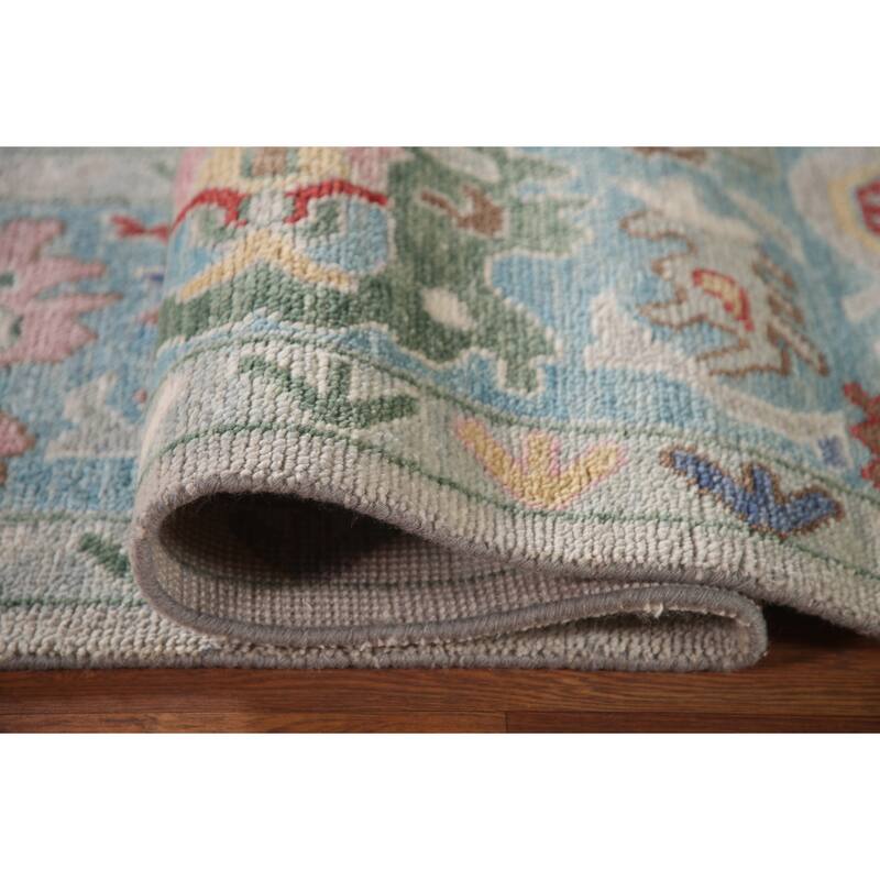 Grey Oushak Oriental Area Rug Handmade Wool Carpet - 9'1"x 11'10"