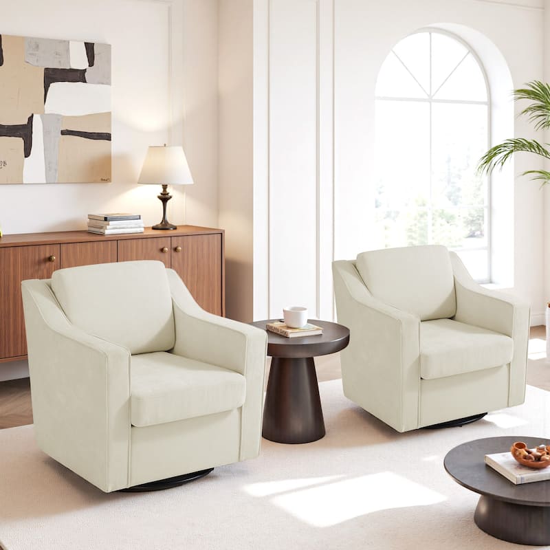 Modern Swivel Upholstered Armchair Accent chair Set of 2