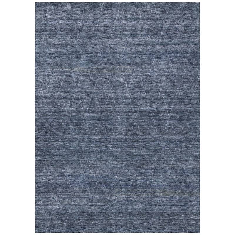 Machine Washable Indoor/ Outdoor Trellis Ombre Chantille Rug
