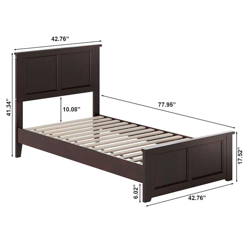 Charlotte Solid Wood Low Profile Platform Bed with Matching Footboard