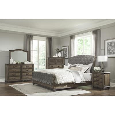 Luxury Bedroom Furniture 5pc Set Traditional Style Vintage Finish