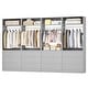 preview thumbnail 51 of 76, Kyrvo Freestanding Closet System with 3 Wooden Drawers ＆ Hanging Rod ＆ Storage Shelf, Modular Walk-in Closet Organizer Wardrobe