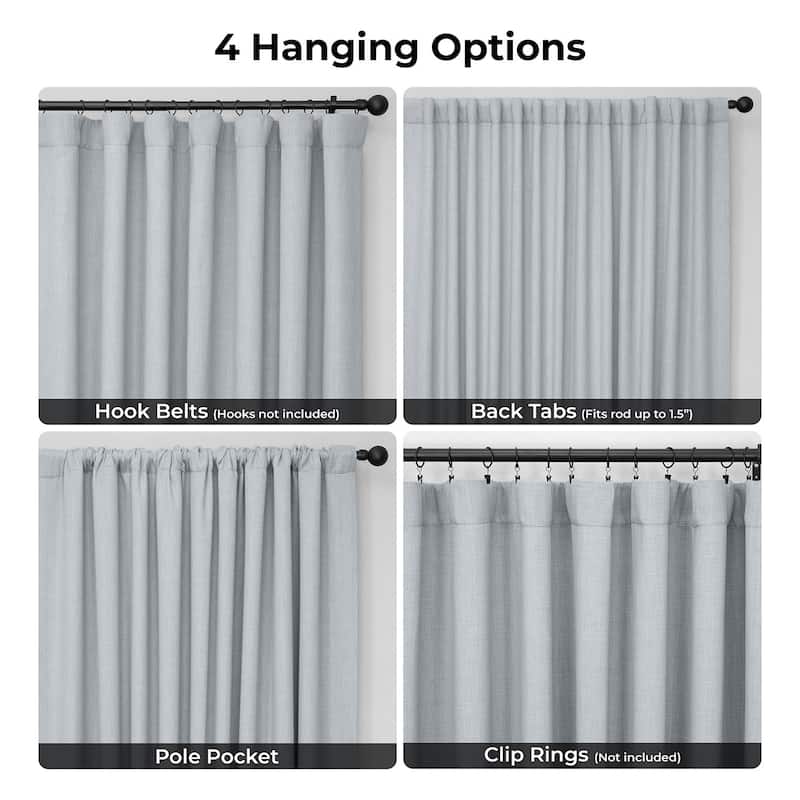Exclusive Fabrics Textured Faux Linen Extra Wide Curtains Rod Pocket Single Panel (1 Panel)