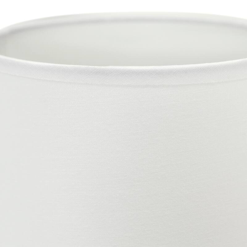 Ceramic Oval Table Lamp with Fabric Shade for Bedroom, Living Room - 6 x 6 x 13 in. (L x W x H)