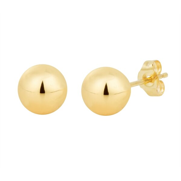 14K Yellow Gold Ball Stud Earrings ( 4mm to 6mm)