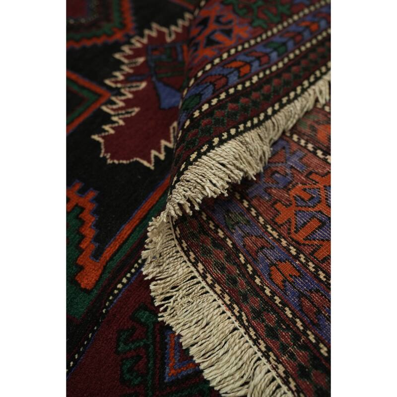 Hand Knotted Oriental 100% Wool Carpet Traditional Tribal Red Kazak Area Rug - 9' 9'' X 5' 2''