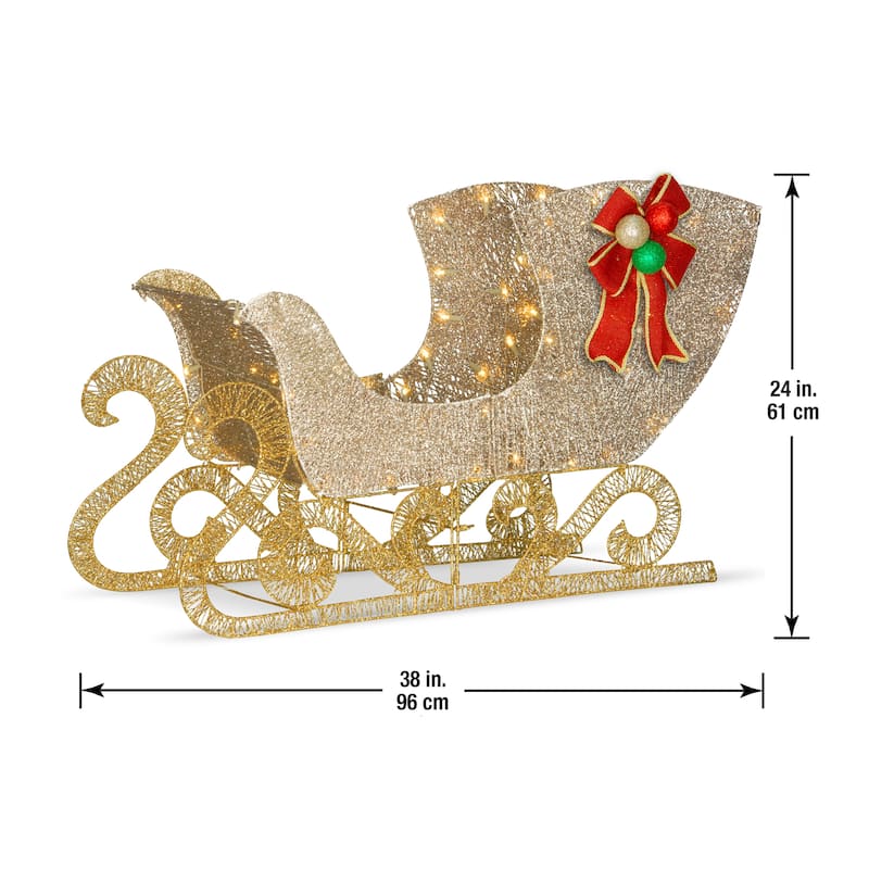 National Tree Company Santa's Sleigh with LED Lights - Champagne - 38 in