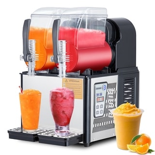 Souldou Commercial Slushy Machine,Can Make Alcoholic Beverage, 4Lx2 Tank Margarita Maker,Frozen Drink Margarita Machine Smoothie Slushy Maker - Modelo 4LX2 WHITE - Tamaño 4LX2 | Guatemala