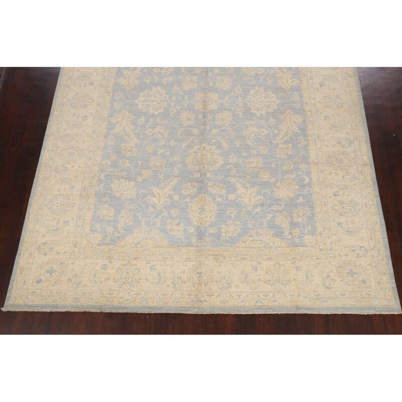 Vegetable Dye Muted Peshawar Chobi Oriental Wool Area Rug Hand-knotted - 8'10" x 11'9"