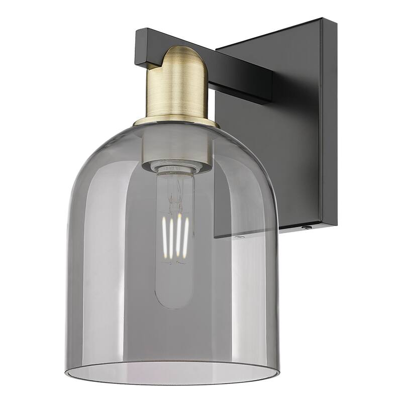 Innovations Lighting 716-1W-12-6 Bella Sconce Bella 12" Tall Wall - Black Antique Brass / Light Smoke