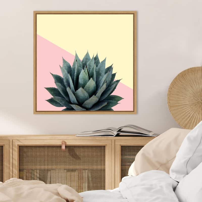 Agave 04 by Amini54 Framed Canvas Wall Art Print - Sylvie Natural
