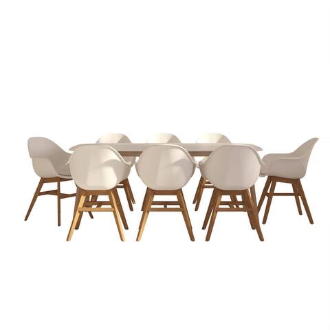 Midtown Concept Nordic 9 Piece Dining Set - with Cushions