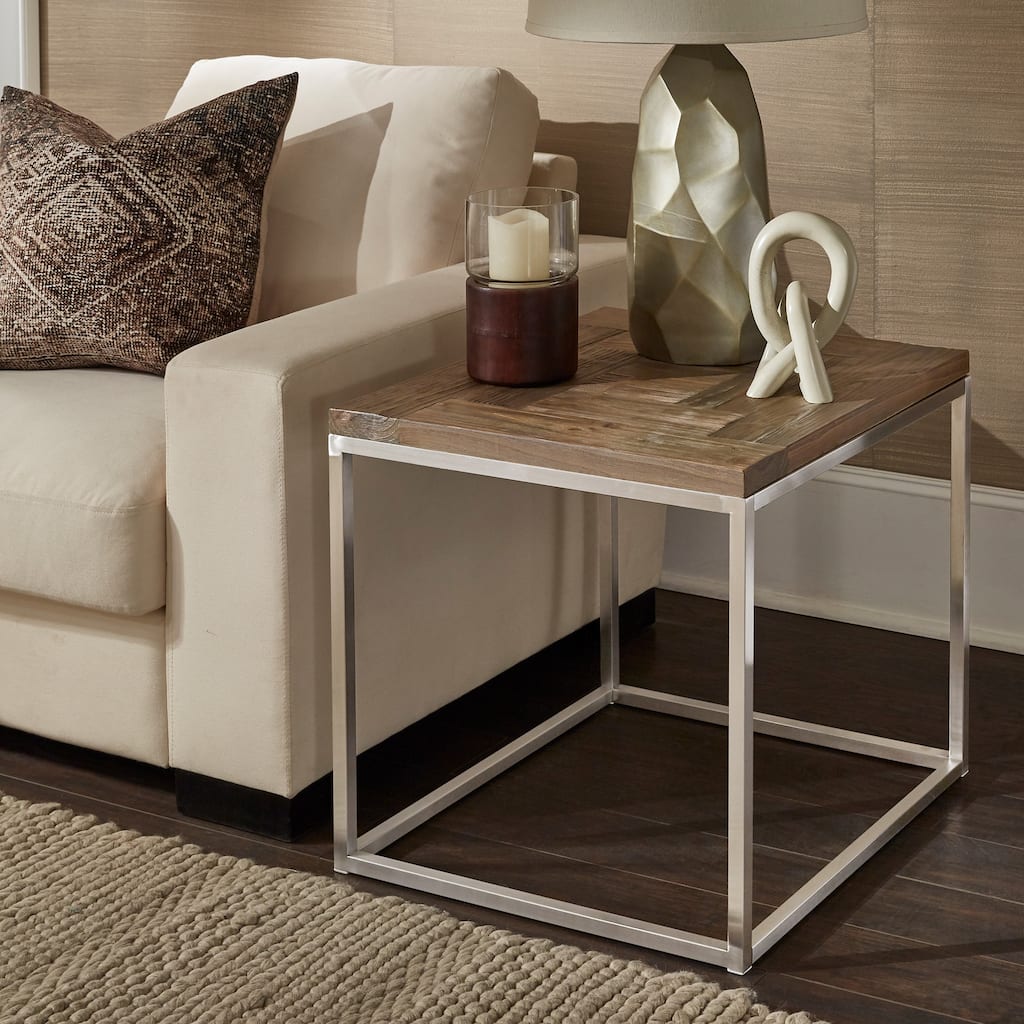 Keenan Stainless Steel Rectangular End Table by iNSPIRE Q Modern - End Table