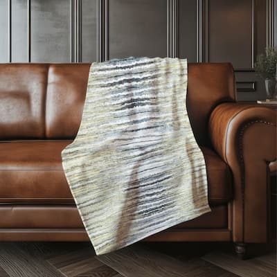 Premium Machine Washable Modern Prints Sherpa Throw Blanket