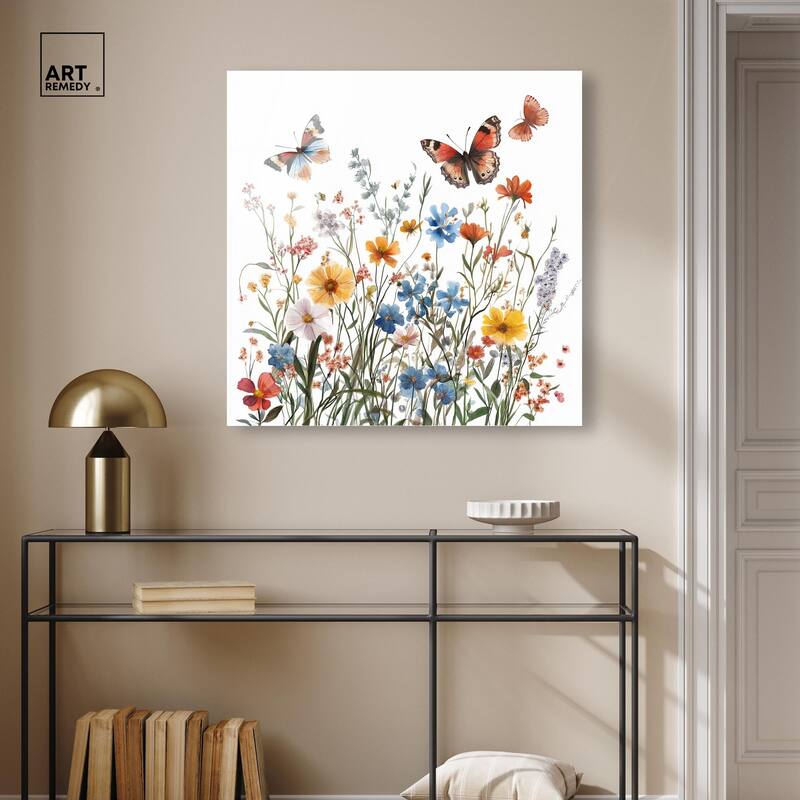Garden of Fluttering Acrylic by Art Remedy, Ready to Hang
