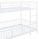 preview thumbnail 69 of 70, Metal Bunk Bed with Slide and Door, Twin Over Twin/Full Over Full Low Bunk Bedframe with Fence Guardrails and Ladder for 2 Kids
