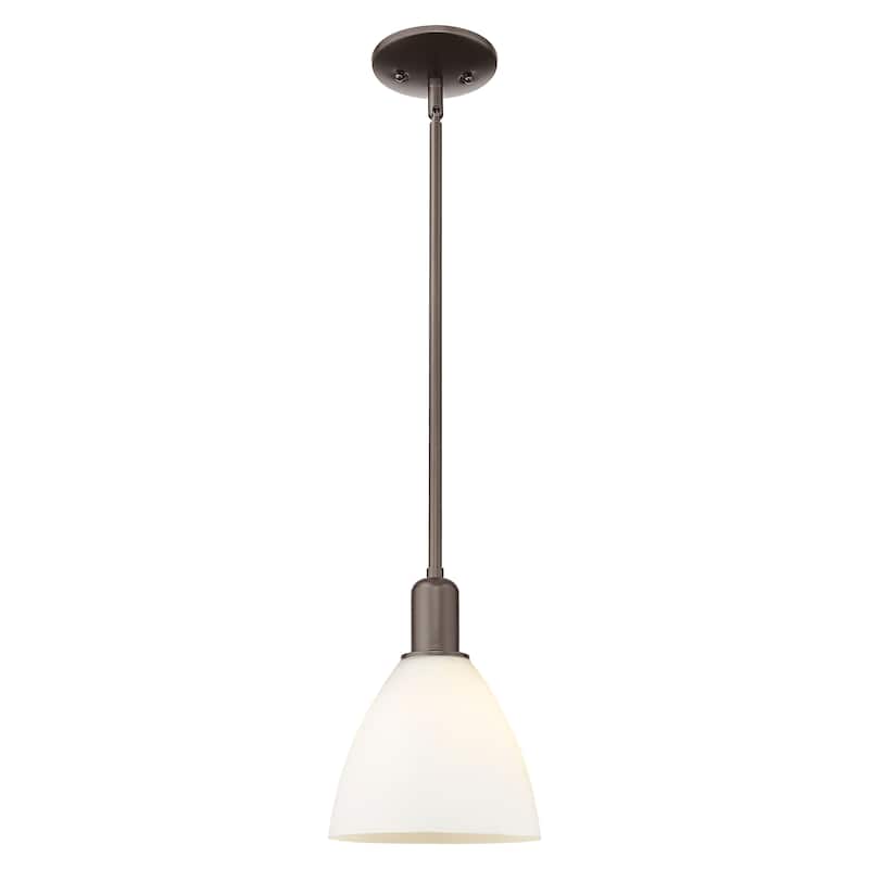 Innovations Lighting Endless Possibilities Arcadia - Bristol - 1 Light 8" Stem Hung Mini Pendant - Oil Rubbed Bronze/Matte White
