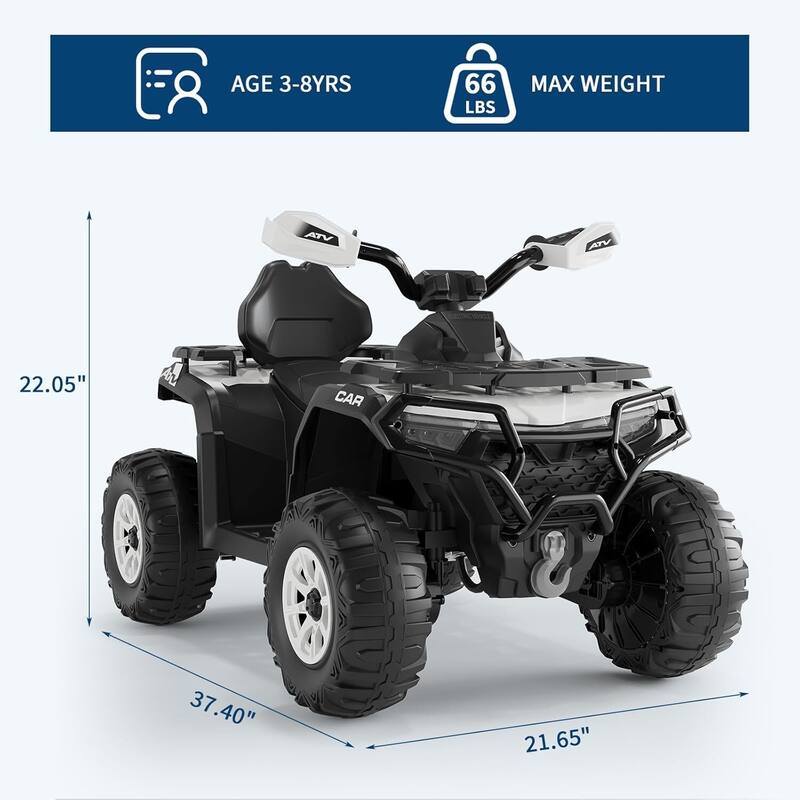 12V Electric Ride on ATV Car for Kids 3-8 Years Best Gifts