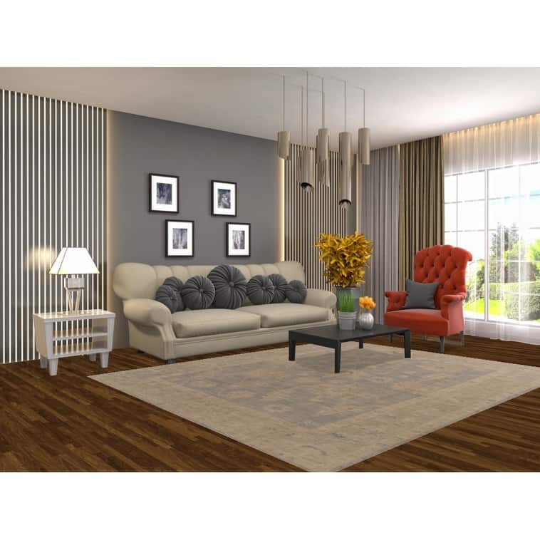 Earth Tone Oushak Vegetable Dye Area Rug Hand-Knotted Wool Carpet - 6'9" x 8'3"