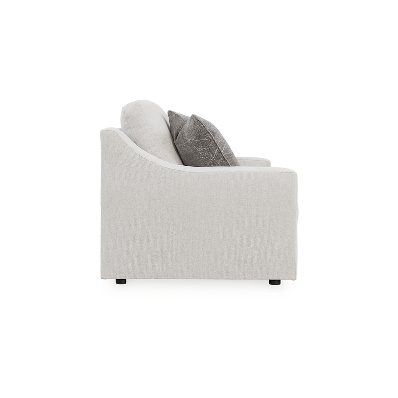 Maite Loveseat, Modern Chalk Gray Polyester, 2 Throw Pillows, 62 Inch