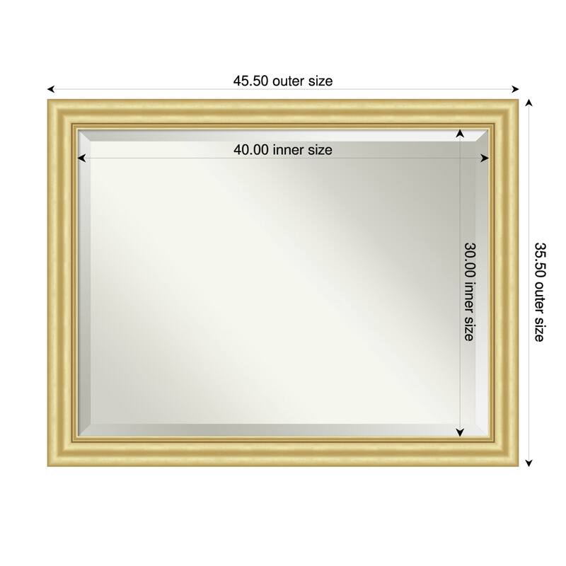 Sophia Beveled Framed Wall Mirror - 46 x 36 in - Sophia Gold