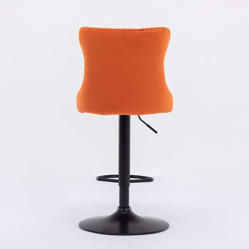 Swivel Velvet Barstools Adjusatble Seat Set of 2