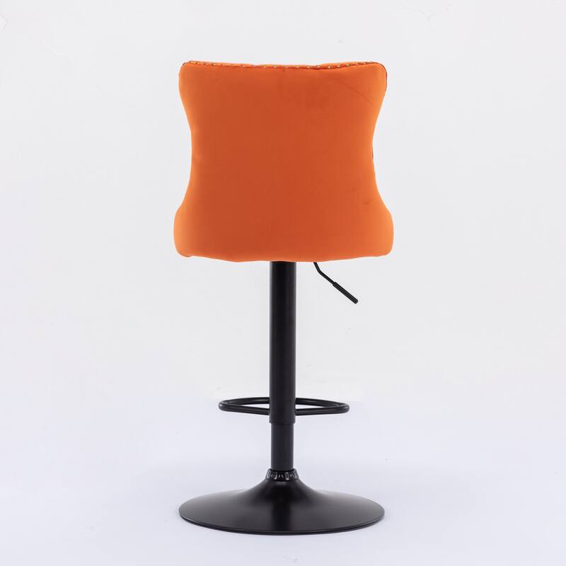 Velvet Upholstered Counter Height Wingback Barstools, Set of 2