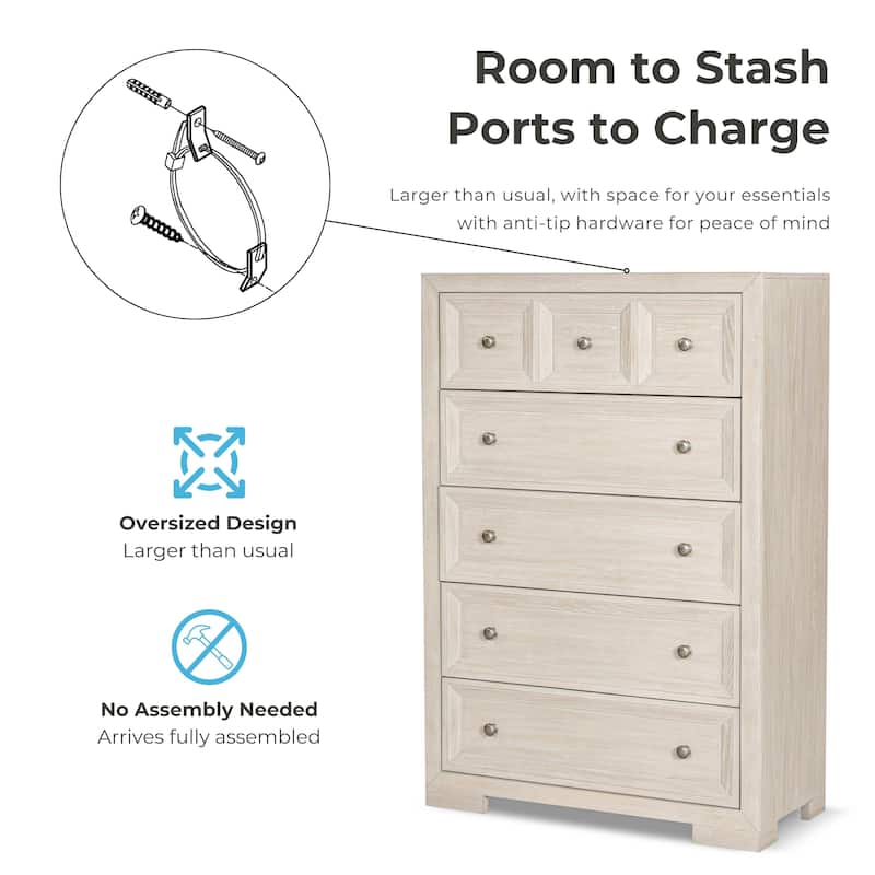 Furniture of America Durem Modern Classic Wood 5-Drawer Chest