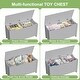 preview thumbnail 4 of 12, Kids Wooden Toy Box/Bench with Safety Hinged Lid for Ages 3+