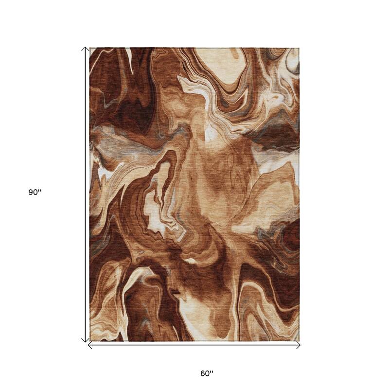 HomeRoots Abstract Transitional Rectangle Outdoor Rug