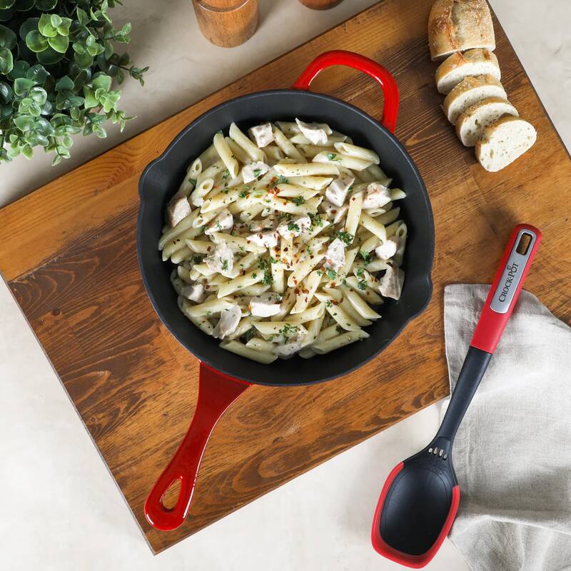 Crock-Pot Artisan 10 Inch Enameled Cast Iron Round Skillet in Gradient Red