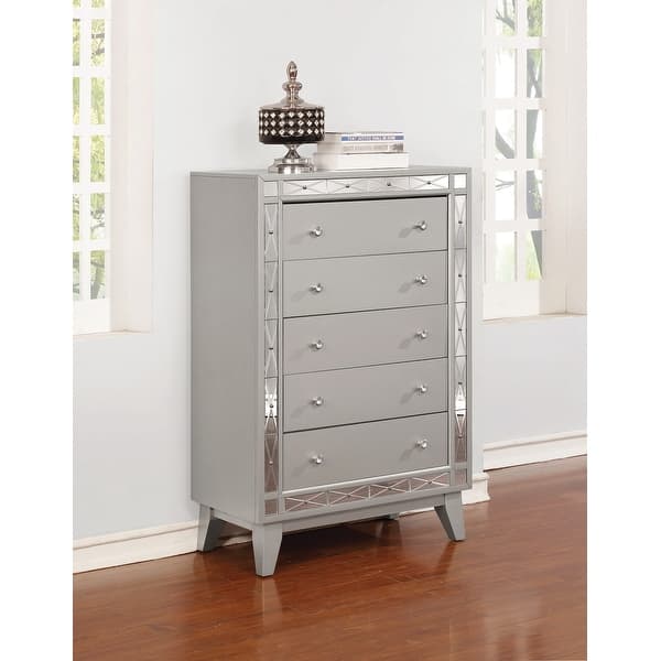 Harlow Metallic Mercury 5drawer Chest Overstock 33989599