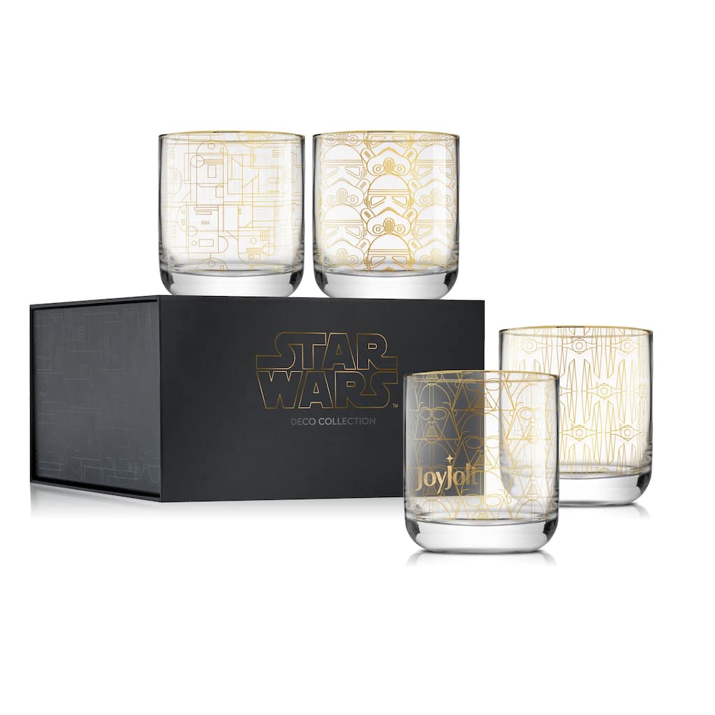 Star Wars Deco Double Old Fashion Drinking Glass - 10 oz - Set of 4 - 10 oz